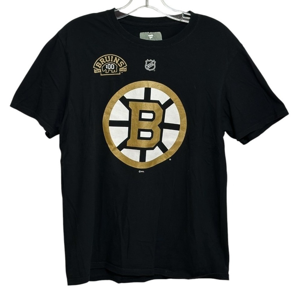 Fanatics Boston Bruins Hockey T-Shirt Men Black Pastrnak 88 100th Anniversary M